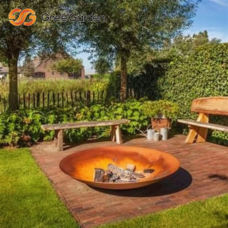 Corten Fire Bowl tabiiy ob-havoga chidamli ko'rinishga ega