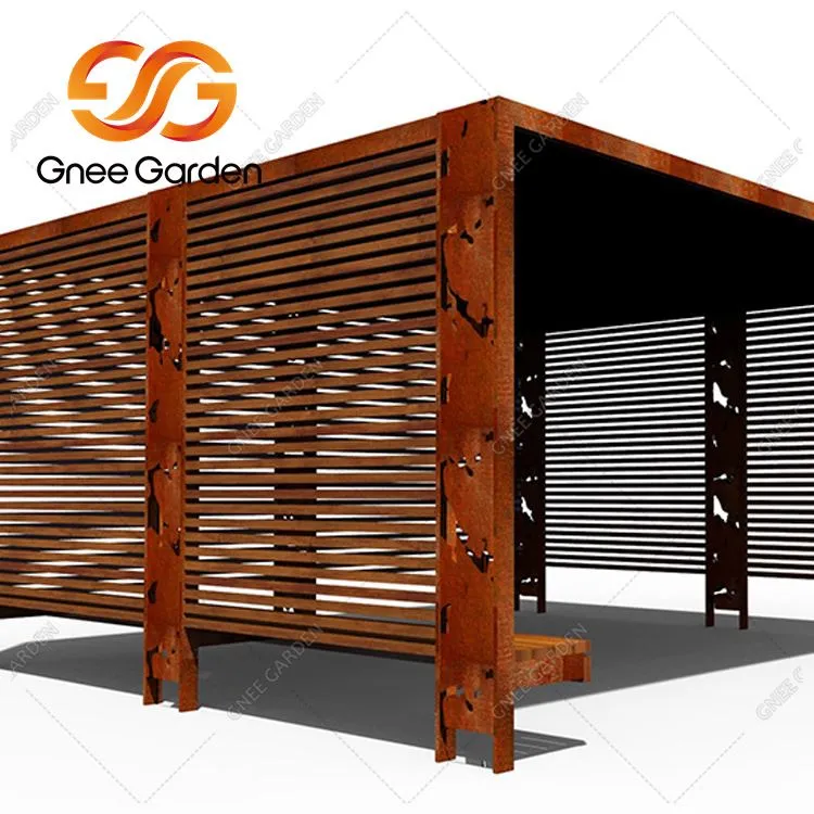 Corten Steel arzon ochiq bog 'gazebo