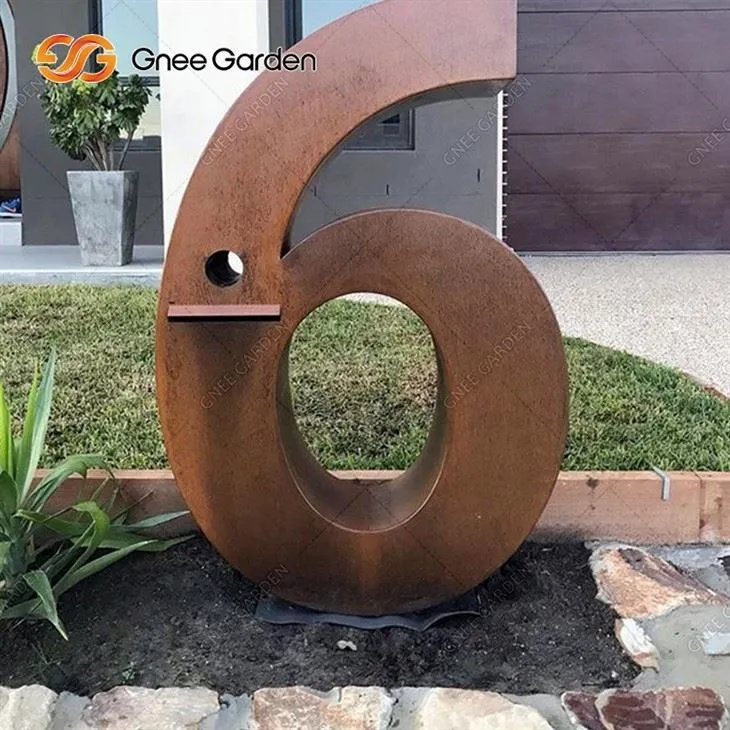 laser cut corten steel number letterbox