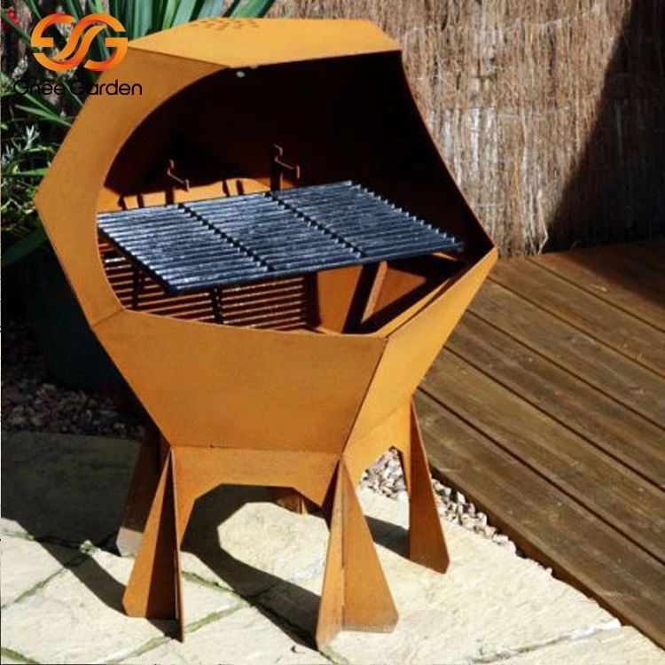 Corten Steel Ochiq Barbekyu Gril