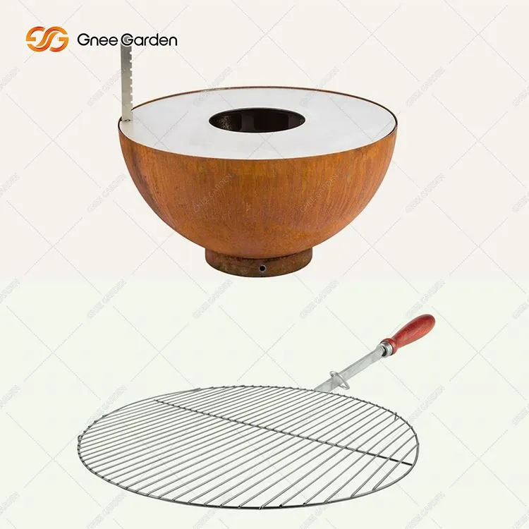 Corten po'latining dumaloq ko'mir bbq gril