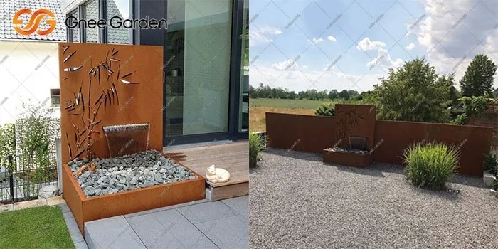 corten steel modern water fountain for garden corten steel modern water fountain for garden