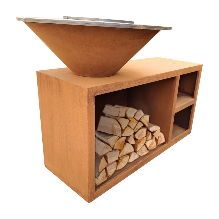 Tashqi bbq rusty corten po'lat