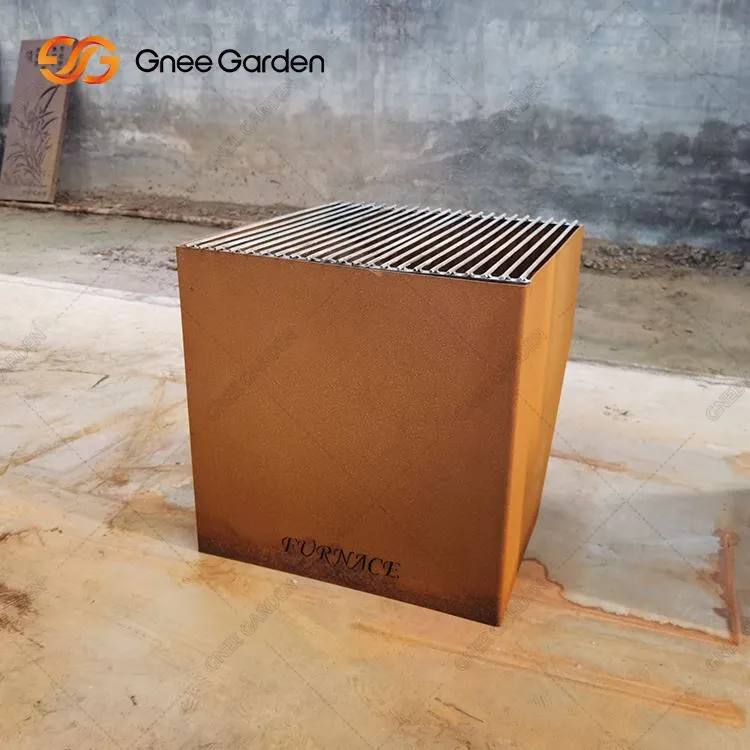 Ochiq yog'ochni yondiruvchi Corten po'latdan yasalgan yong'in chuquri